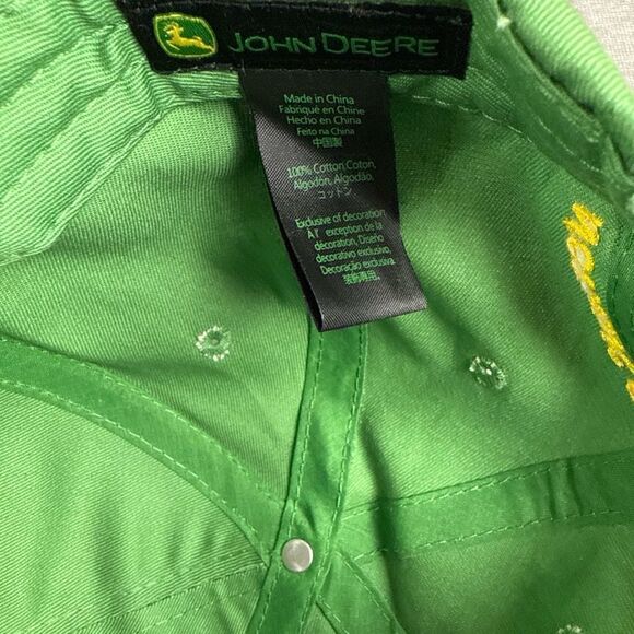 John Deere Hat Adult Adjustable Strap Back Green Cap Nothing Runs Like A Deere - Picture 8 of 9